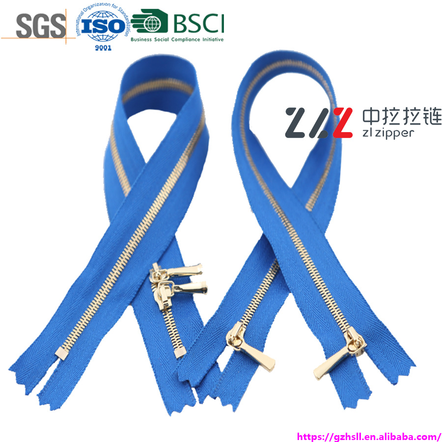 厂家直销1号方牙自锁环保金属拉链 自锁环保金属拉链 金属拉链