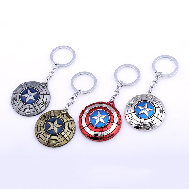 Film surrounding Captain America shield key chain pendant Avengers weapons metal crafts gifts