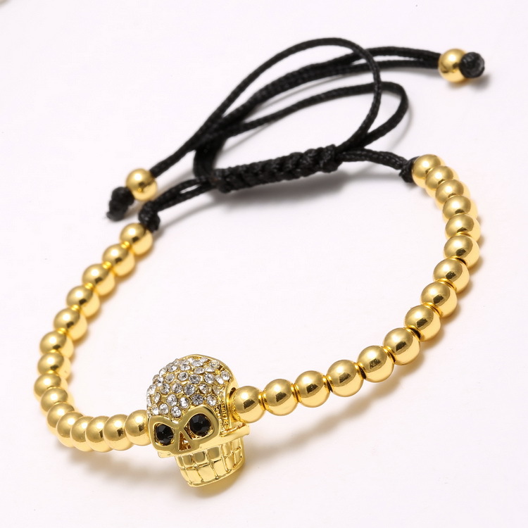 Fashion Skull Copper Plating Zircon Bracelets 1 Piece