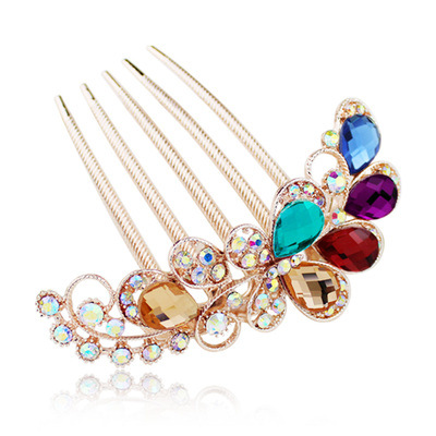 new pattern Korean Edition Hairdressing Insert comb Combs Rhinestone Garland Headdress Yiwu Trinket wholesale