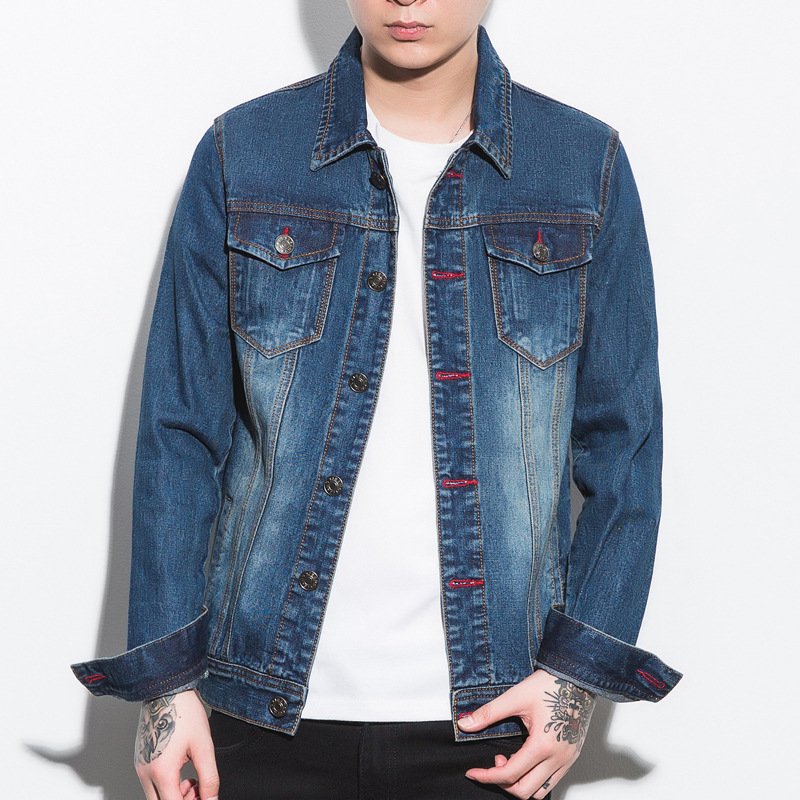 2019 man cowboy Jacket Spring new pattern Korean Edition Simplicity leisure time Self cultivation coat Trend jacket Gown
