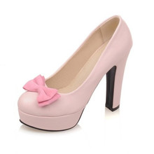 女圆头人造PU甜美女式休闲单鞋套筒乐福鞋高跟单鞋女鞋批发