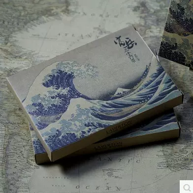 葛饰北斋《富岳三十六景》牛皮纸手绘插画明信片/36张牛皮纸盒装