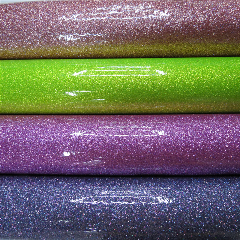 义乌厂家金葱格利特皮革面料  PVC革料  包装PVC人造革