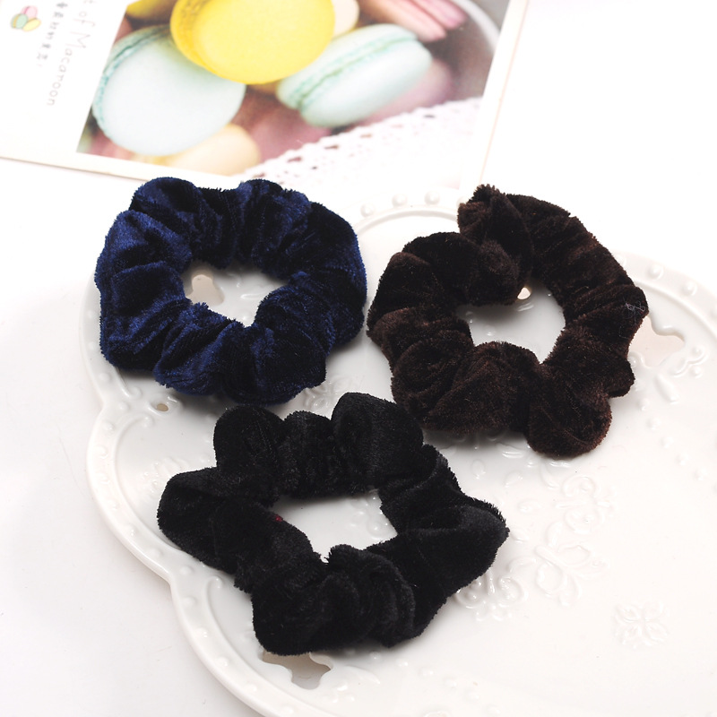 M351 Hairdressing Headdress Flannel Hairpin Pan head Hair tie Hair Cloth circle rubber string Leather wholesale