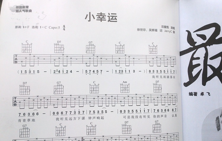 吉他谱初学吉他书_2016最易上手吉他弹唱教程