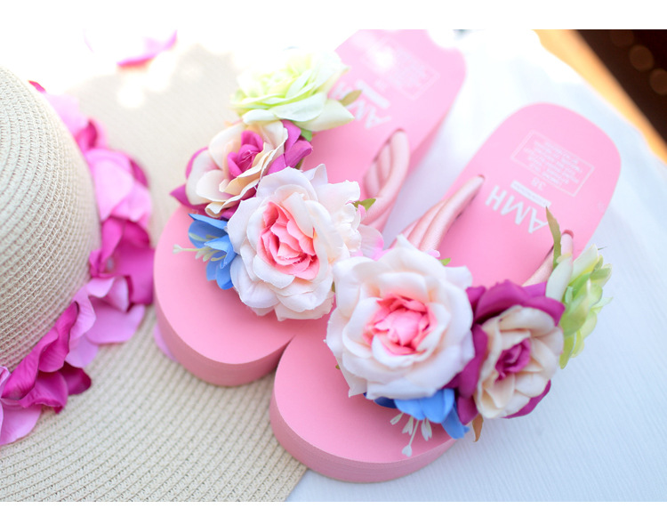 7cm仿真玫瑰 拖鞋照