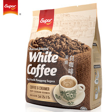 馬來西亞原裝進口Super/超級牌炭燒二合一白咖啡 咖啡與奶精375g