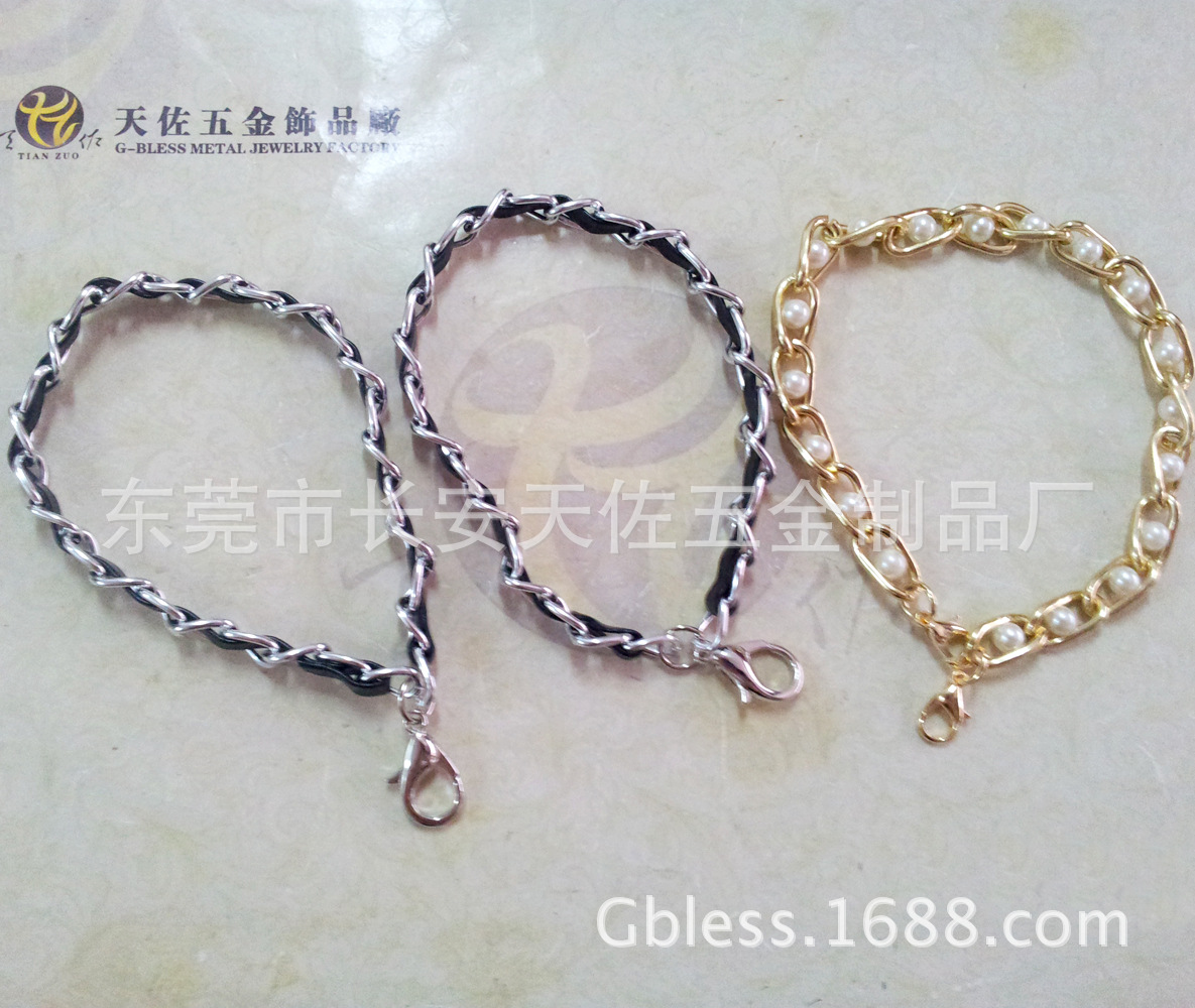 生产销售 穿皮手腕链 手机机绳挂链 PU包链子