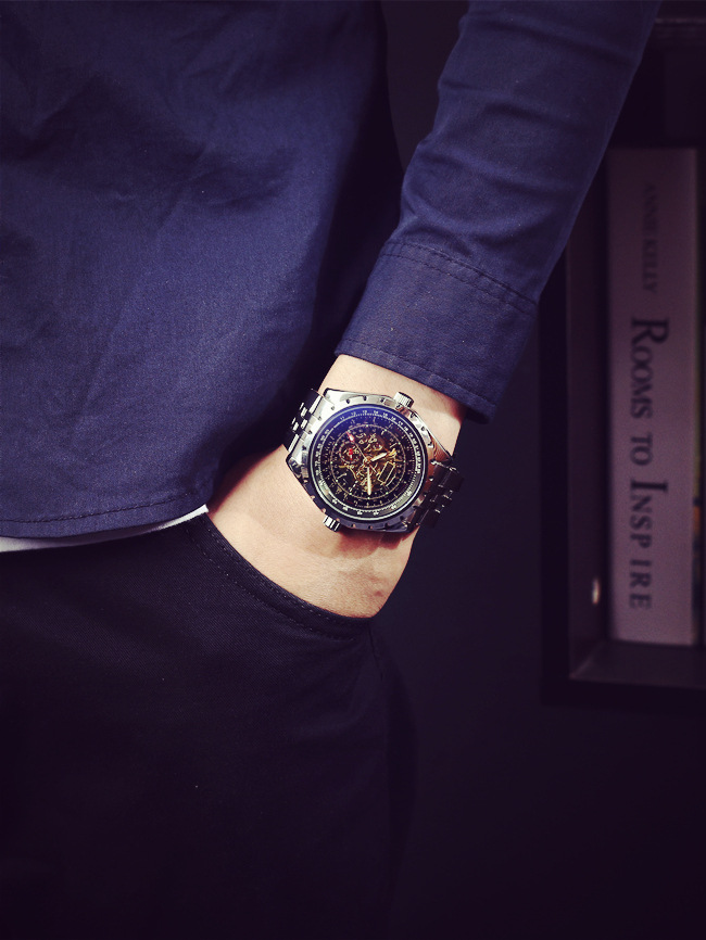 Precision Steel Hollow Automatic Mechanical Watch