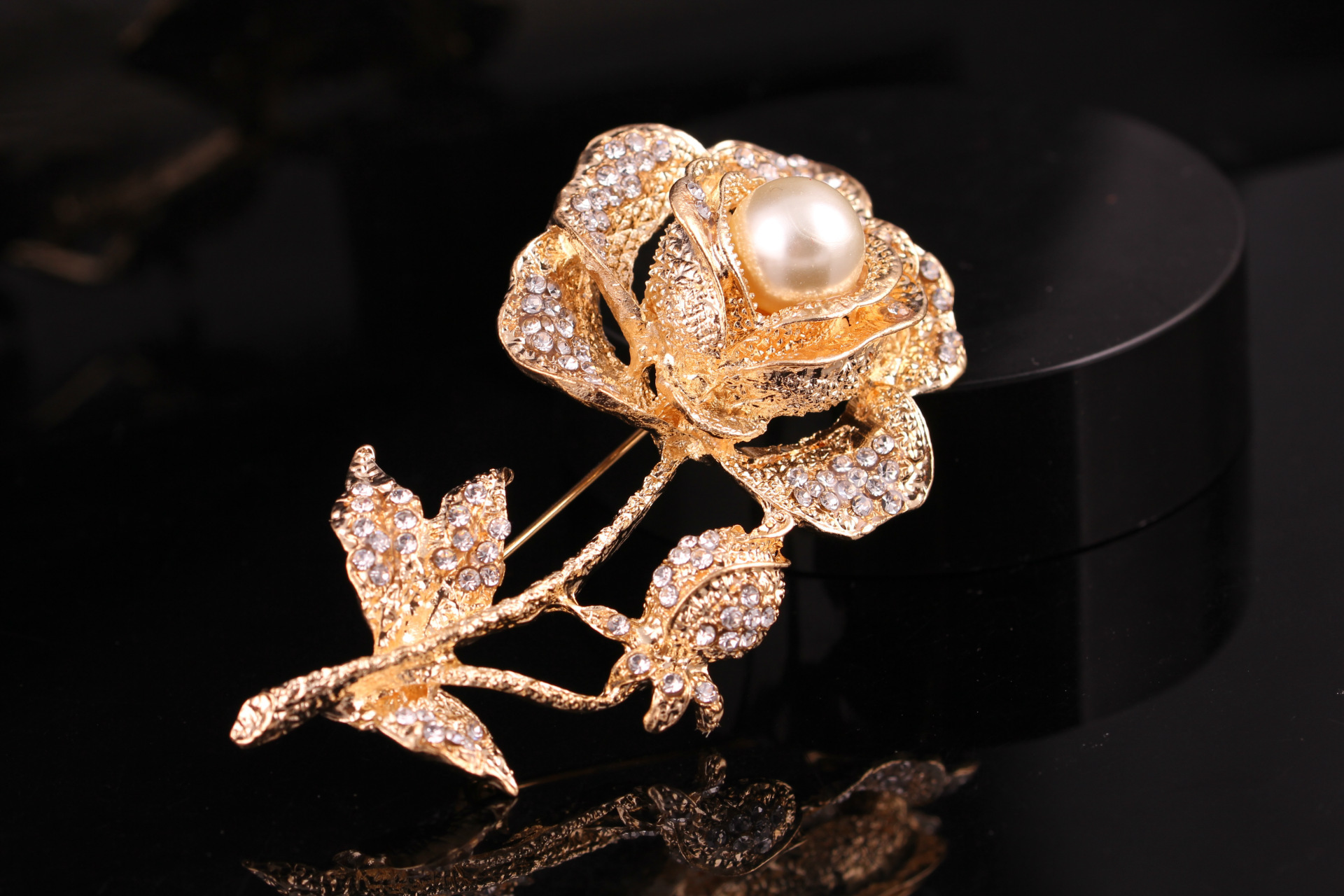 Broche en strass et perles de grande taille, style rétro coréen, boucle de corsage, accessoires pour femmes_voghion.com