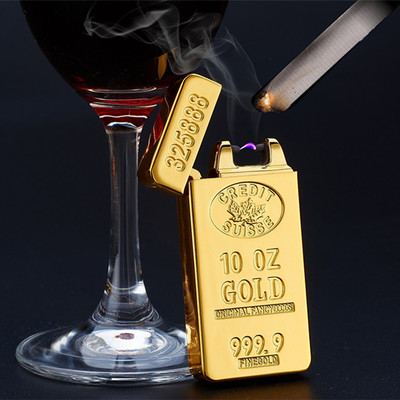 JL-688金条金砖USB充电电弧环保电子脉冲点烟器打火机礼品批发