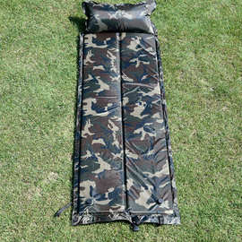 野营户外用品 对折带枕头可接拼接迷彩自动充气垫睡垫防潮垫