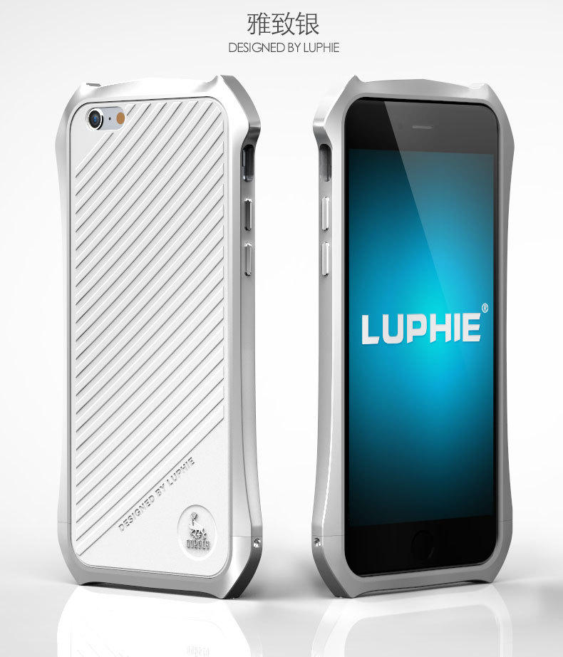 Luphie Batman Aluminum Metal Bumper Leather Back Cover Case for Apple iPhone 6S Plus/6 Plus & iPhone 6S/6