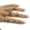 Fashionable retro ethnic diamond set, ring, European style, ethnic style