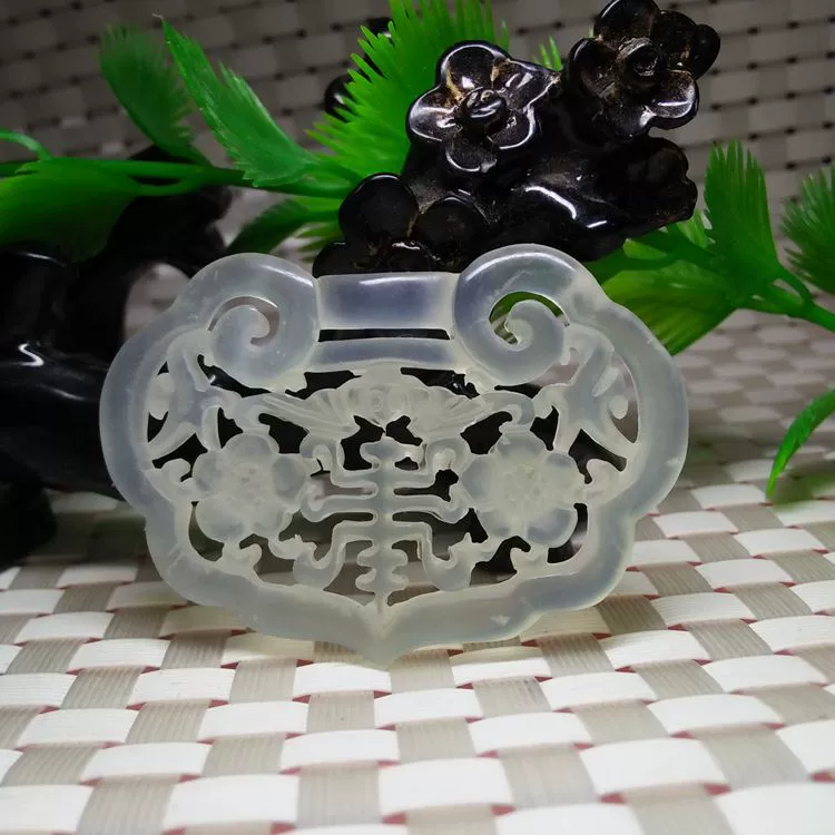 Natural ore jade, pendant, wholesale, longevity lock