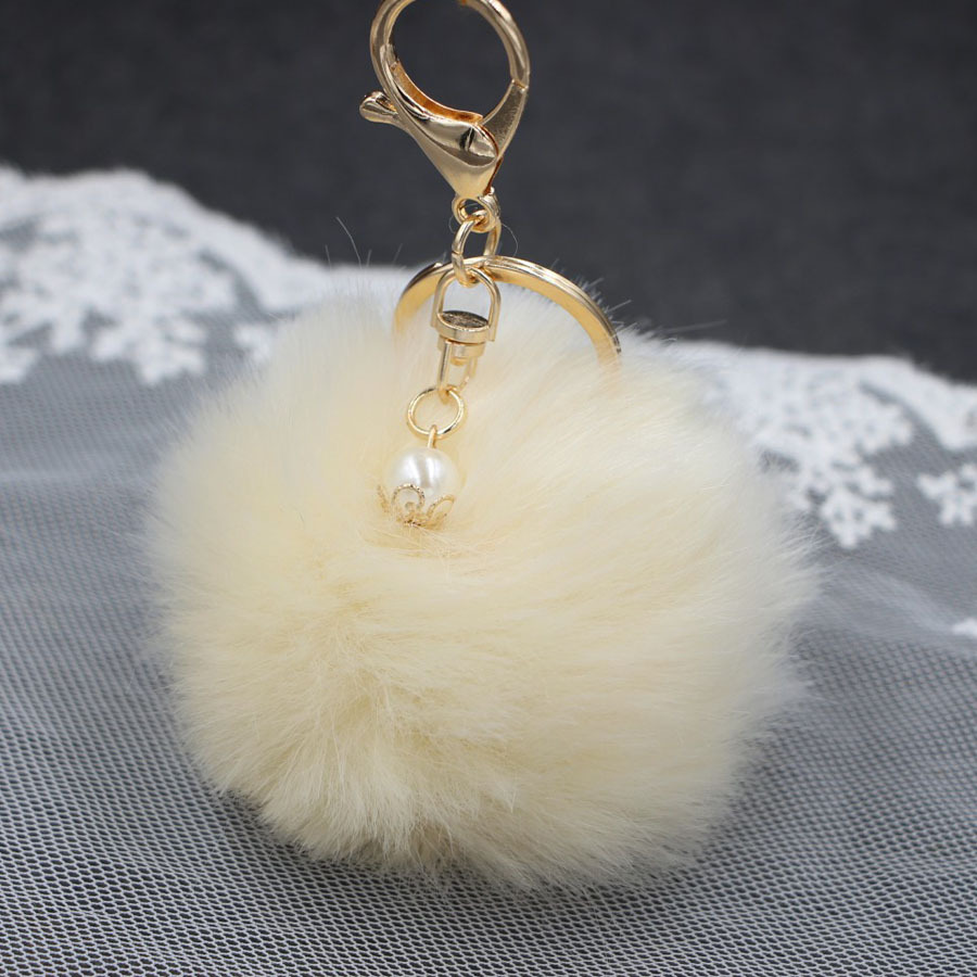 1 Piece Simple Style Solid Color Simulation Wool Keychain display picture 4