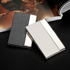 Business Card Box, Stainless Steel, Gift, PU Name Card Box, Long Metal Name Card Holder, Custom Logo