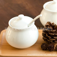 批发纯白大肚糖缸奶缸陶瓷糖盅奶盅咖啡糖罐调味调料家用厨房奶罐