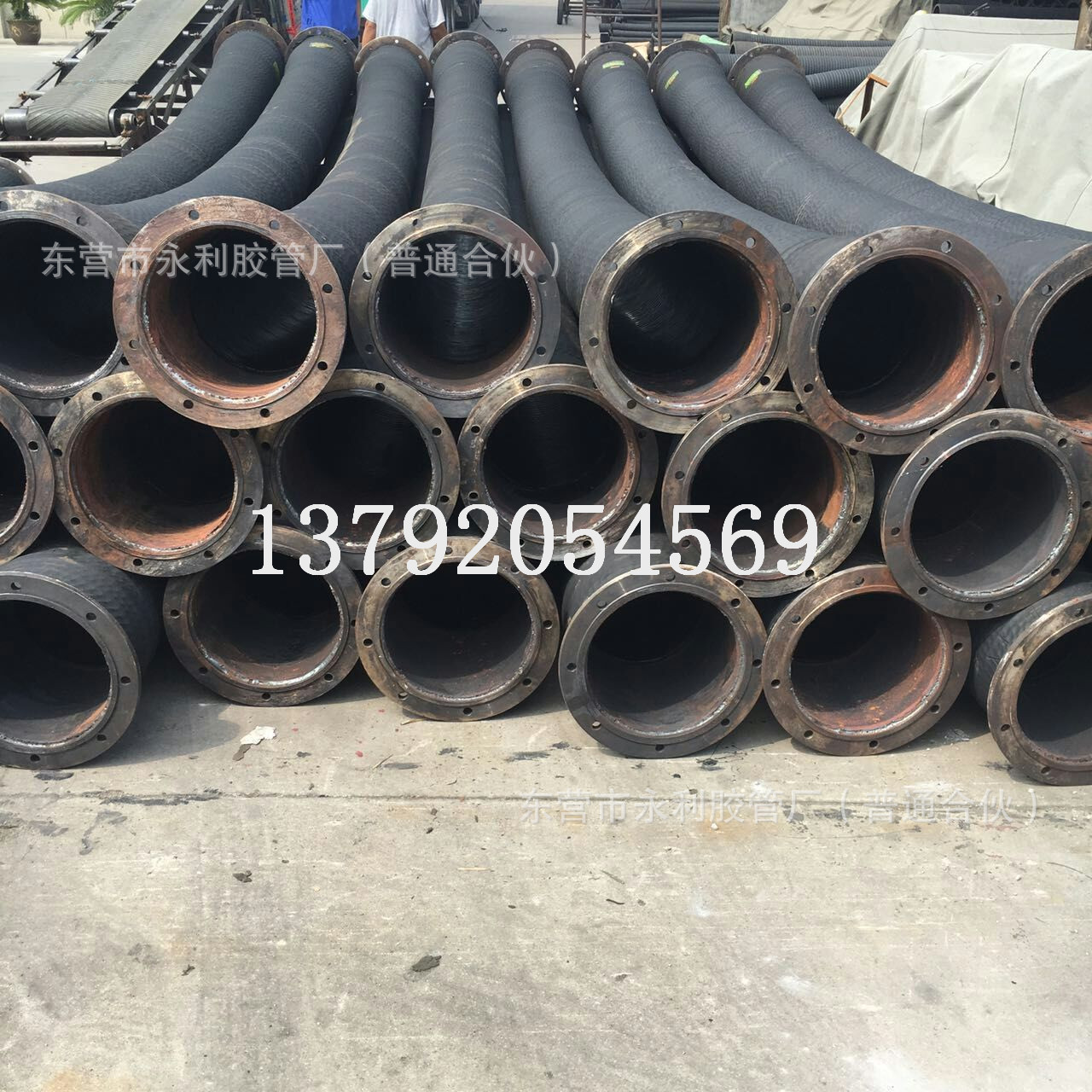 水泵配套法兰胶管 耐磨耐压橡胶钢丝吸排沙橡胶管 水库排水胶管