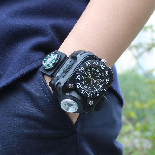 Outdoor LED wrist light, hand-worn bright flashlight, wrist watch, silicone lighting lamp, specially designed for night running and self-defense