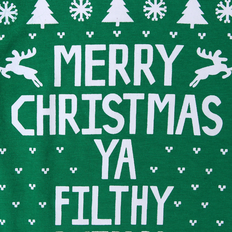 Children's Christmas jumpsuit boys and girls letter short sleeve Christmas suit_voghion.com