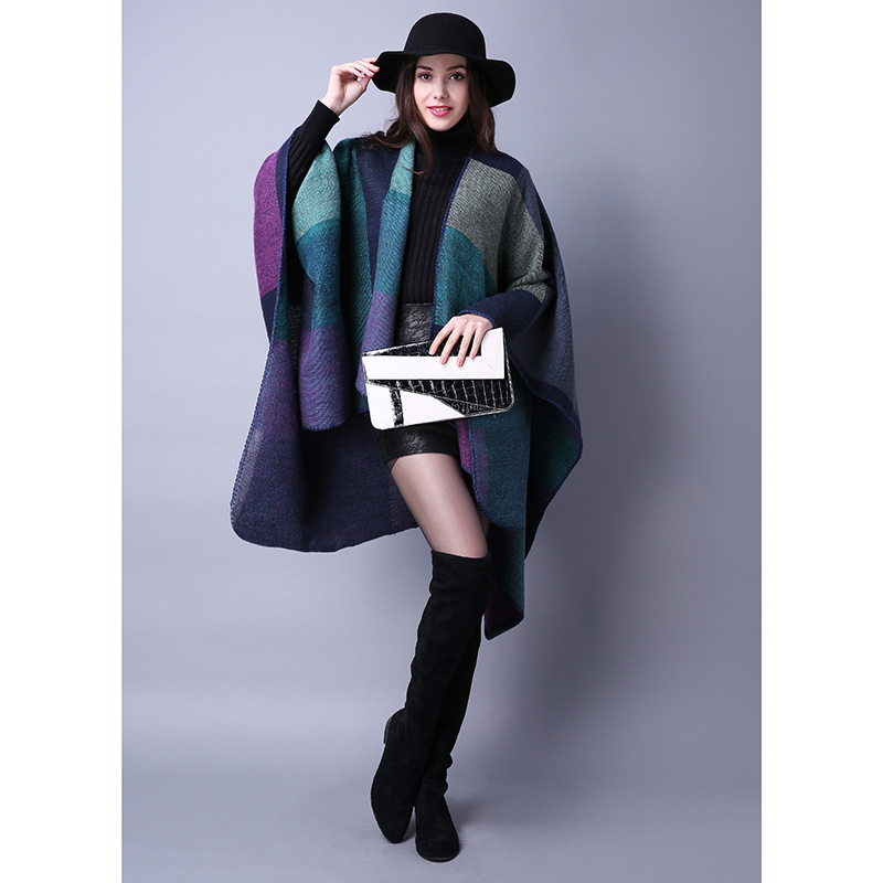 Women's Retro Lattice Imitation Cashmere Sewing Shawls display picture 17