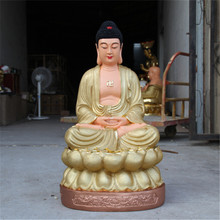 供奉寺庙树脂佛像 鎏金彩绘释迦佛 佛主 88cm沙金佛祖 如来药师佛
