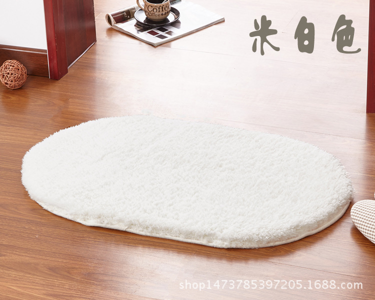 Venta al por mayor simple hogar lambswool dormitorio ovalada alfombra sala de estar baño cocina antideslizante estera cojín estera del pie estera de la puerta