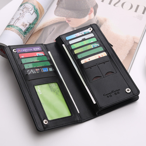 Cross-border wallet men long-handbag zipper business handbag fold buckle card holder wallet phone bag