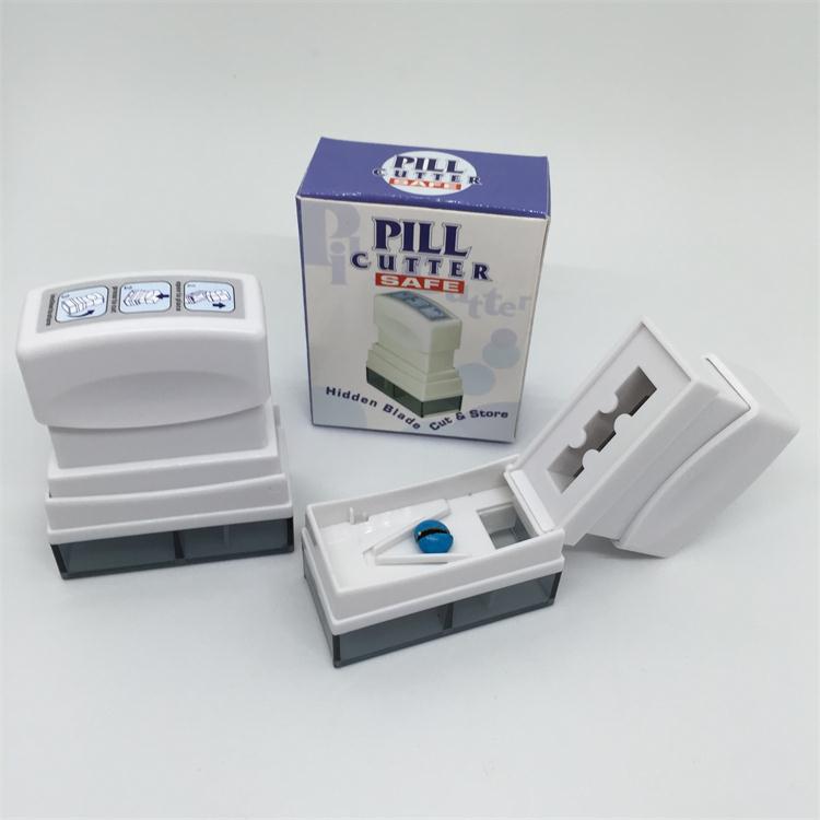 厂家批发优质塑胶分药器儿童老人专用切药盒,按压式切药器防割伤