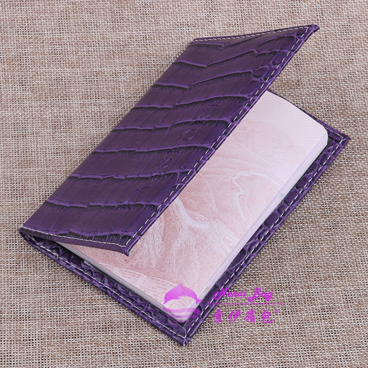 Passport case, polyurethane crocodile print, protective passport cover, 11 colors, 14.2×9.8×0.5 cm