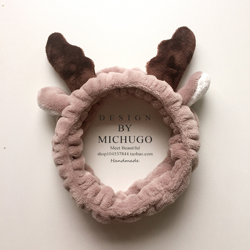 Face Wash Hair Band Female Makeup Head Band Mask Hair Band Flannel Cute Antlers Selling Sprouting Hoop display picture 24