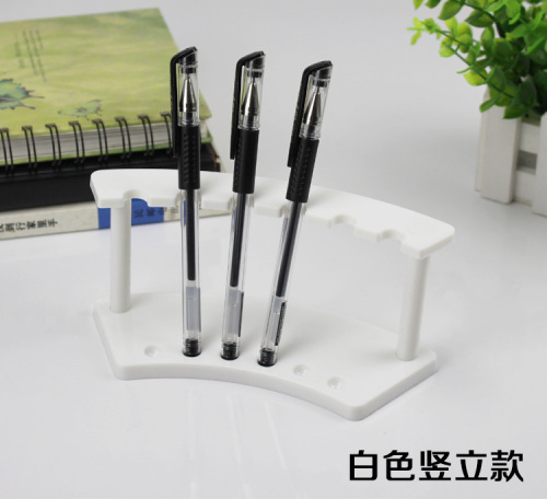 6-position transparent plastic pen holder pen holder eyebrow pencil holder makeup display stand ballpoint pen stationery fan-shaped display stand wholesale