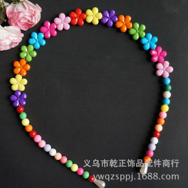 Solid color acrylic beads, ABS pearl jewelry, five-petal straight hole plum blossom beads, DIY earrings, plastic flower accessories detail image 8