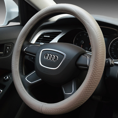 Auto supplies genuine leather steering wheel cover car embossed massage anti-slip universal handlebar cover Amazon Tmall wholesale