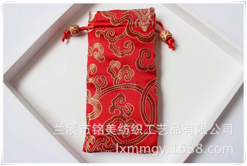 工厂直销 高品质束口抽绳色丁袋 礼品包装袋 梳子收纳色丁袋|ru