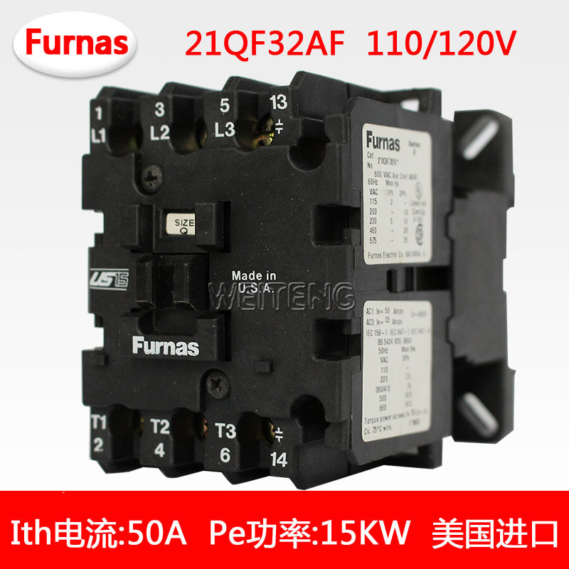 电梯专用接触器 21QF32AF 菲纳斯Furnas电压110V功率15KW美国