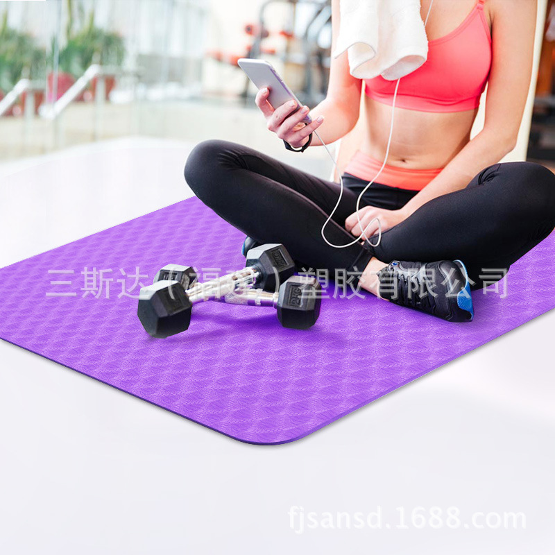 TPE yoga mat thickened lengthened fitness mat for beginners 8mm Amazon available to support SGS detection
