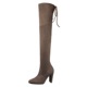 619-2 European and American fashion, simple chivalry boots, thick heel and round head suede sexy thin skinny boots.