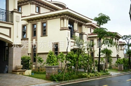 景观雕塑;板岩、文化石;檐口线脚