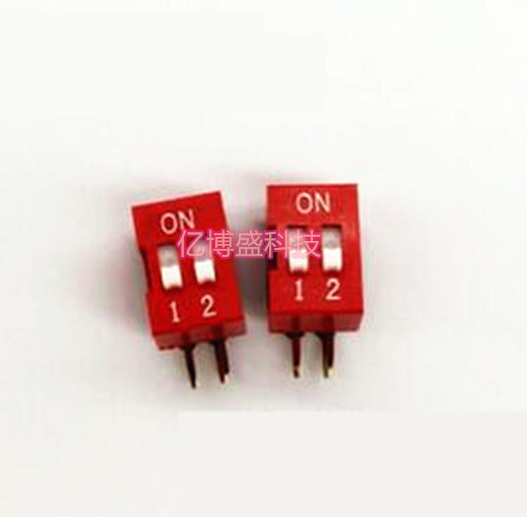 厂家直销 DA-02弯脚拨码开关2位 90度弯脚侧插DA-02间距2.54 现货