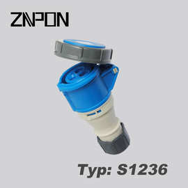 宁波正邦ZNPON 16A  220V 2P+E IP67 连接器插座 TYP S1236