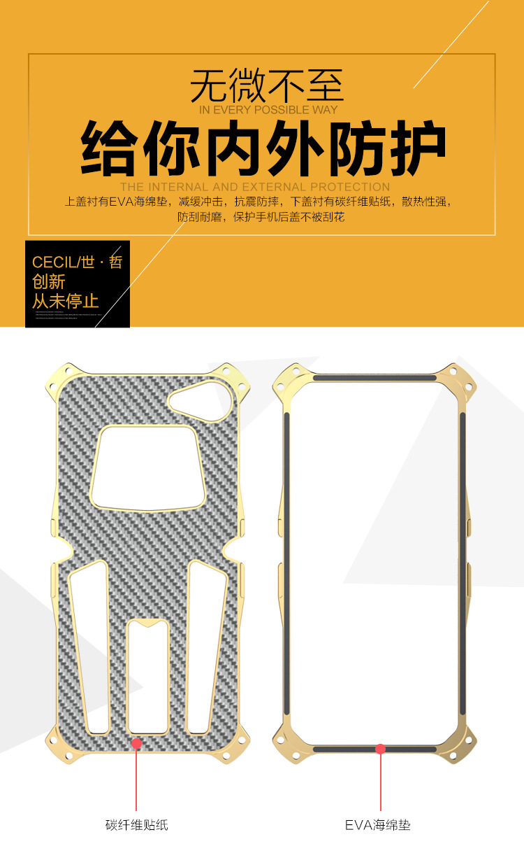 CECIL Spider-Man Aerospace Aluminum Shockproof Metal Shell Case Cover for Apple iPhone 7 & iPhone 7 Plus