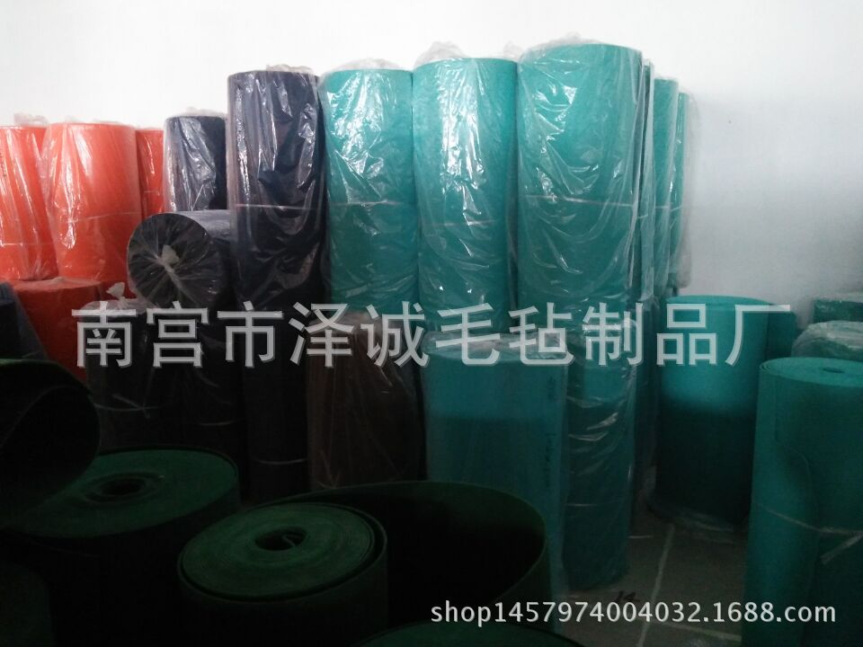 厂家生产 各种规格颜色3MM厚化纤毛毡，款式颜色多