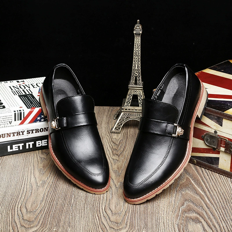 Повседневная мужская обувь, осенне-зимняя однотонная мягкая кожаная модная мужская обувь с низким верхом, удобная Однослойная мужская обувь на плоской подошве с круглым носком