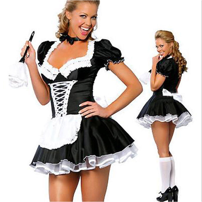 8451# French maid costume Halloween stage performance costume