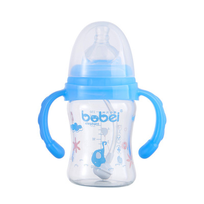 婴儿奶瓶宽口宝宝儿童幼儿多色玻璃奶瓶150ml防胀气一件代发批发|ru