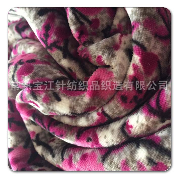 【全涤仿棉印花天鹅绒】大量供应印花天鹅绒支持来样订做花型多样