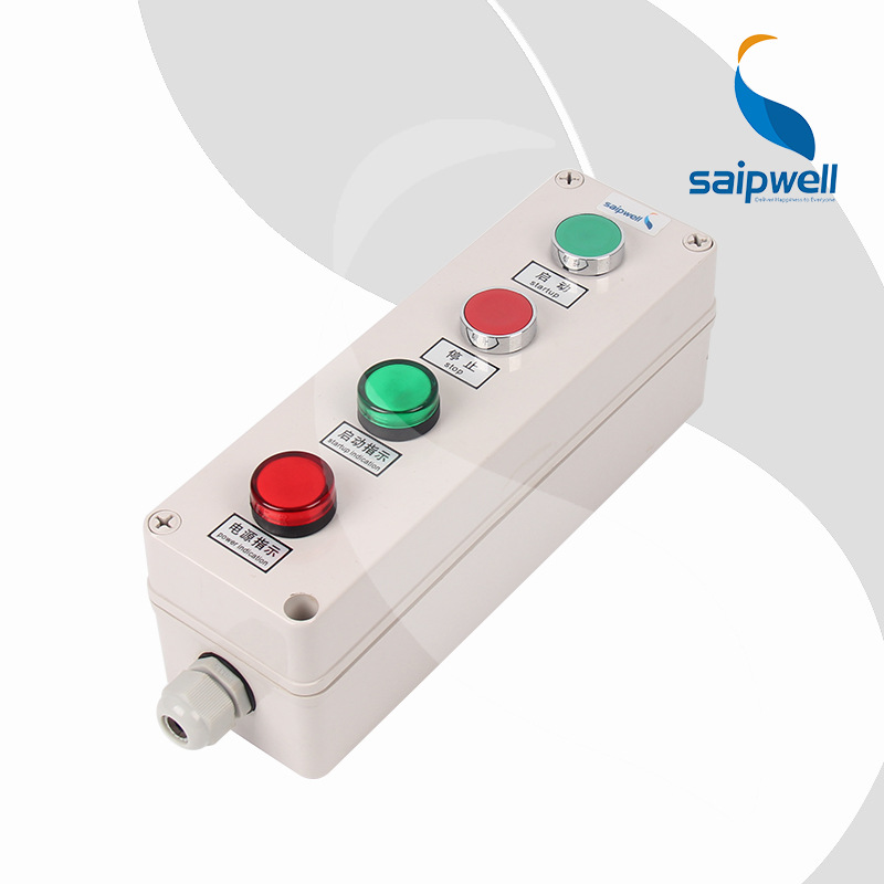 斯普威尔 4位防水按钮盒 按钮开关操控盒 防水开关盒